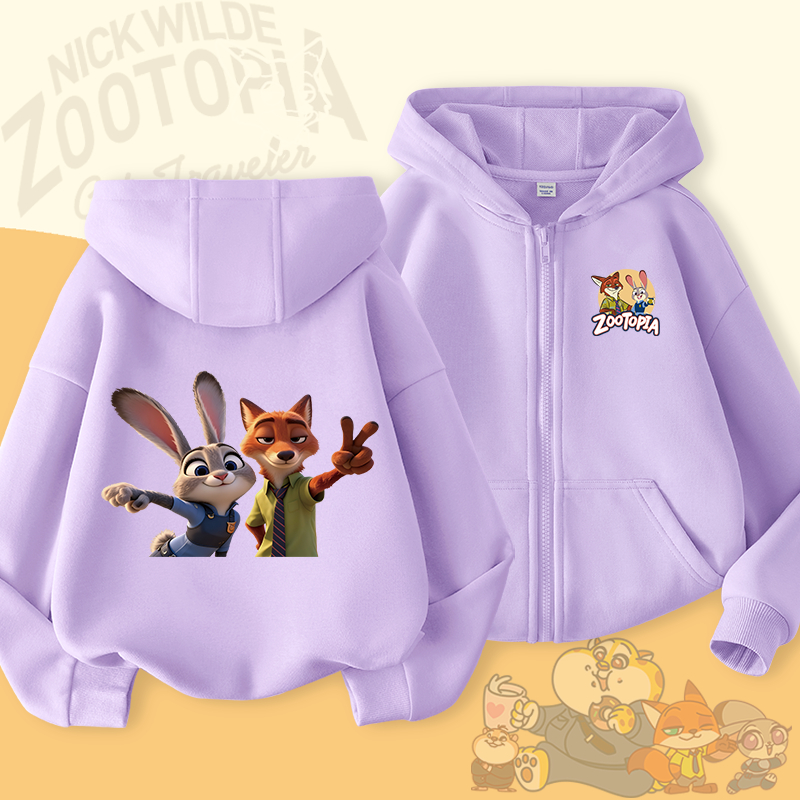W.G.Q Áo Hoodie bé gái , mùa xuân thu phong cách mỏng giản dị thoải mái, có in hình thỏ và cáo