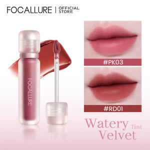 FOCALLURE Watery Velvet Tint, có kết cấu mịn màng, nhẹ nhàng, mang lại lợi ích dưỡng ẩm và cung cấp màu sắc lâu trôi.