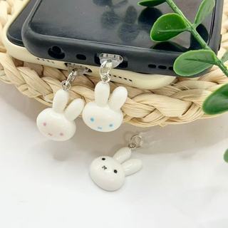 Điện Thoại Di Động Cắm Chống Bụi 1 Đầu Thỏ Trắng Điện Thoại Di Động Chống Bụi Cắm