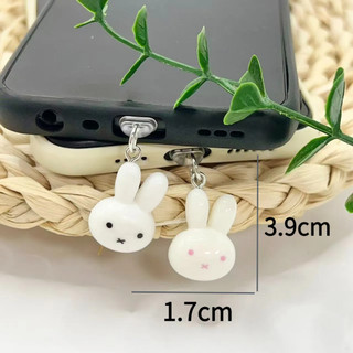 Điện Thoại Di Động Cắm Chống Bụi 1 Đầu Thỏ Trắng Điện Thoại Di Động Chống Bụi Cắm