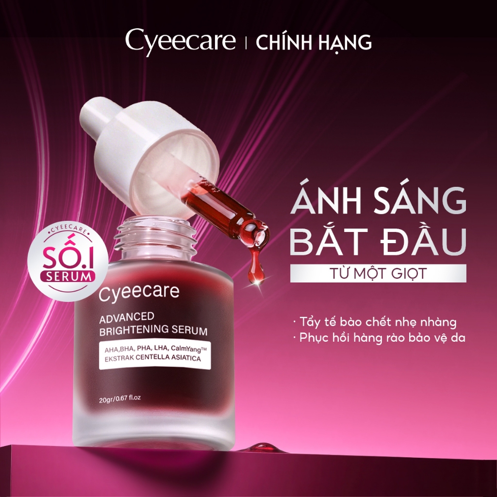 Serum Red Peel Tingle Cyeecare Tinh Chất AHA + BHA Peeling Da Giảm Mụn phục hồi tái tạo da sáng da 20g