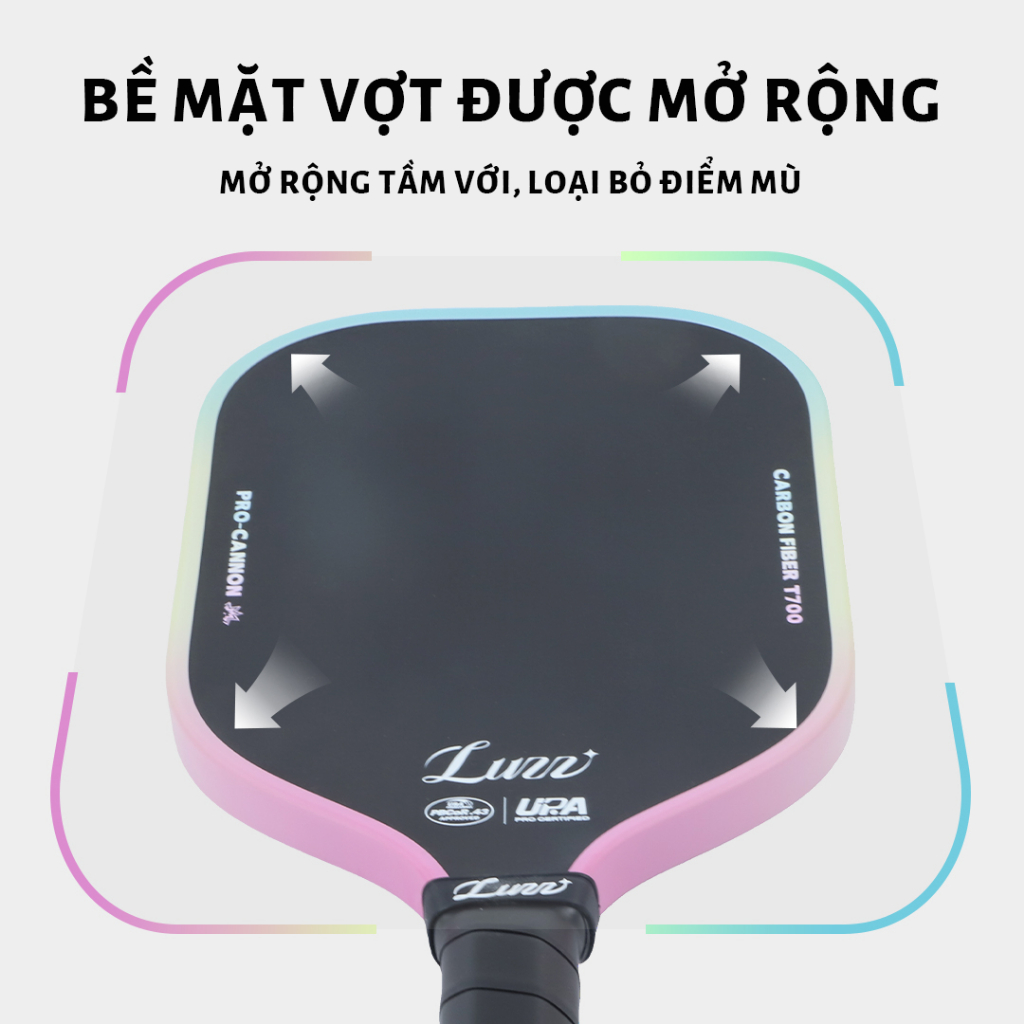 Vợt Pickleball Carbon T700 Luzz CANDY Cannon Bề Mặt Chống Trượt Thermoformed | BigBuy360 - bigbuy360.vn