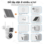 MHXCEES Camera 4G không dây 6MP 2 ống kính [Tặng data 4G] Camera chống nước ngoài trời Tuya — ảnh 4