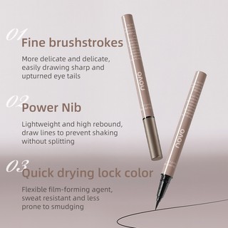 NOVO 2 Màu Slimline Bút Kẻ Mắt Cực Đẹp Lâu Dài Chống Thấm Nước Chống Thấm Nước Chống Ẩm Silkworm Bút Kẻ Mắt Chất Lỏng NO.9171