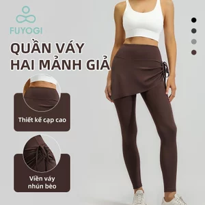 Quần chạy bộ FUYOGI dây rút cao, phù hợp yoga, pilates và tập thể dục trong/outdoor
