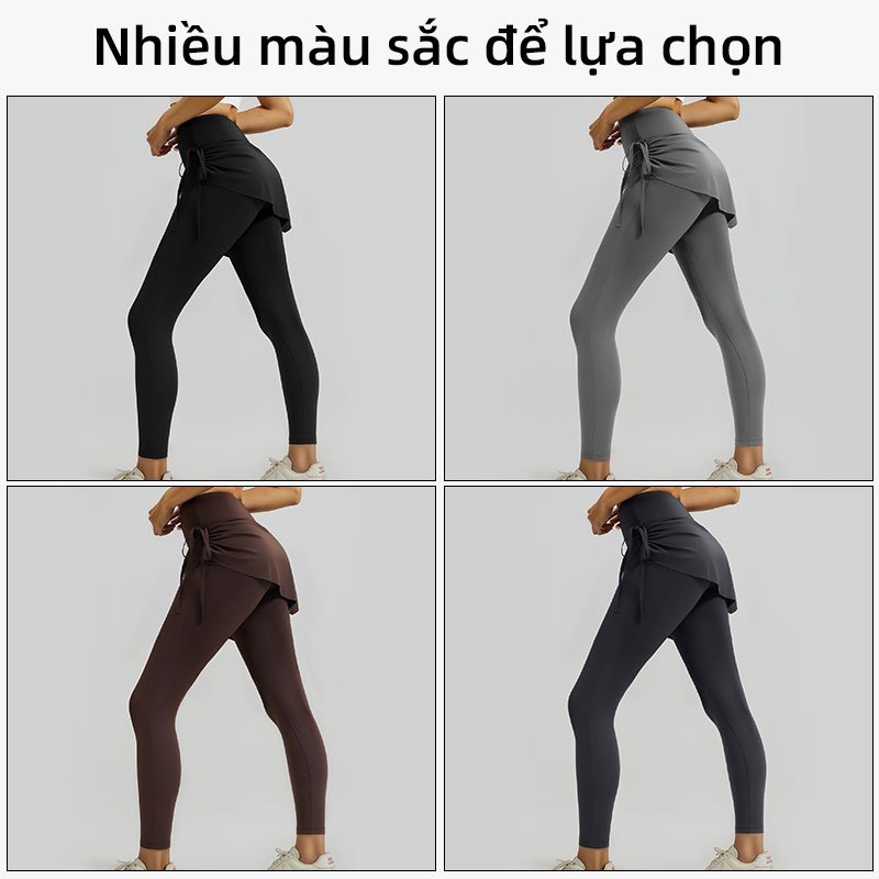 Quần tập Yoga hai trong một FUYOGI Dây xoắn eo cao vừa vặn Pilates tập thể dục co giãn cao