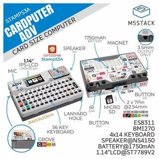 [Cung cấp hàng có sẵn] 1 Máy tính thẻ M5Stack chính thức Thẻ Adv Máy tính Bảng phát triển lập trình 56 phím Tem-S3A