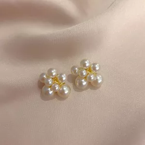 Bông tai ngọc trai giả thanh lịch kiểu Pháp Retro Bông tai thời trang phù hợp