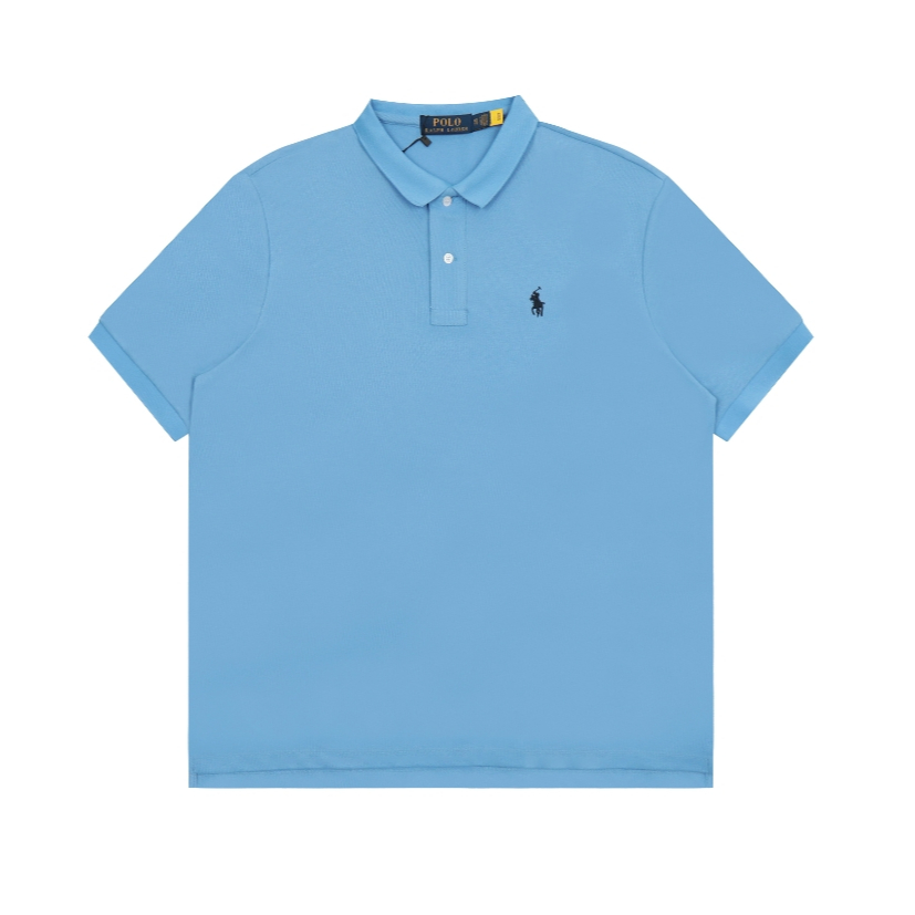Cổ Điển Thêu Áo Polo Tay Ngắn Unisex Cơ Bản
