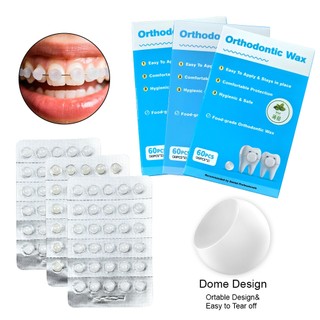 60 Cái / hộp Sáp Nha Khoa Cho Nẹp Kẹo Cao Su Di Động Hương Vị Trái Cây Dạng Hạt Bảo Vệ Sáp Chấm Hộp Gói Cá Nhân
