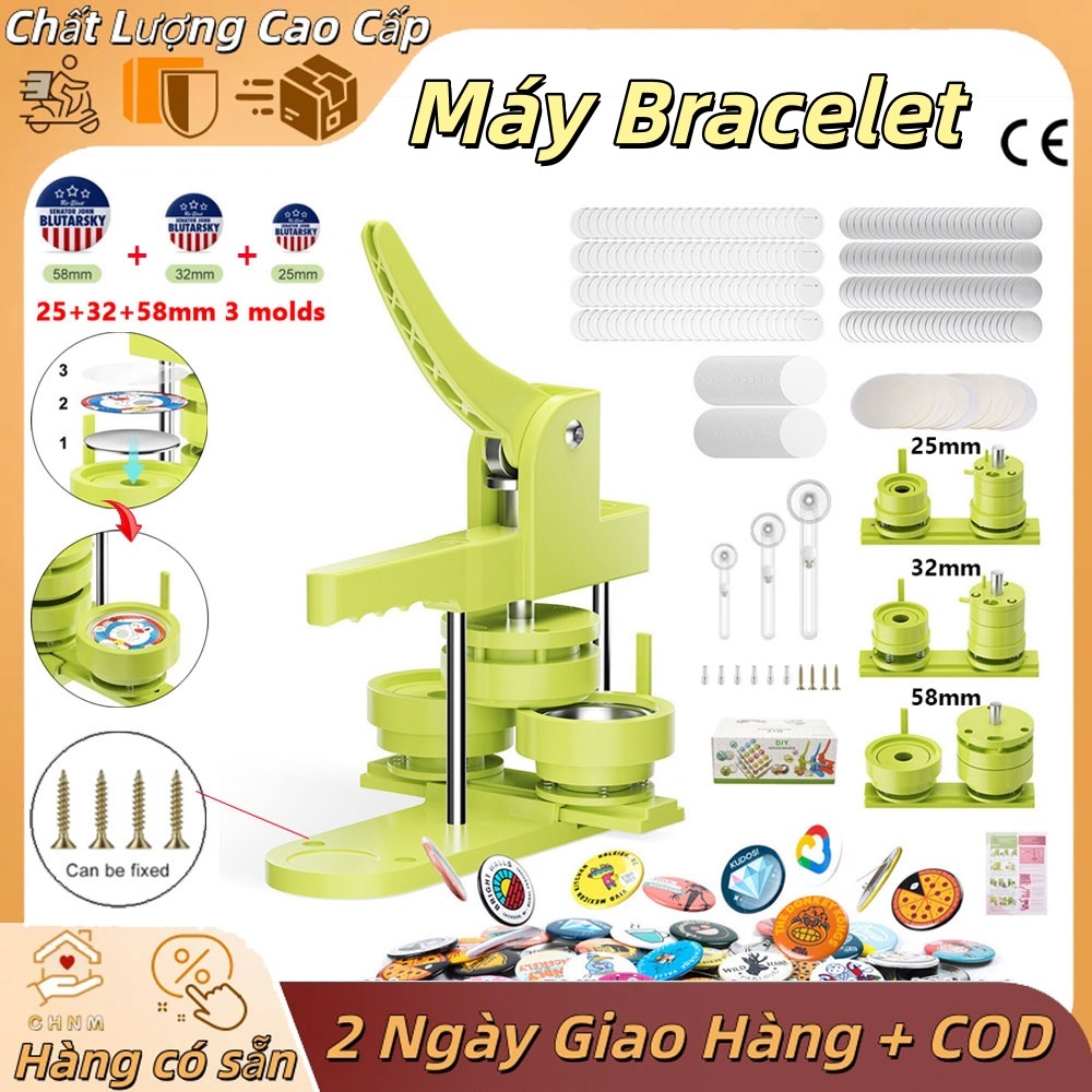 [Giao hàng địa phương + COD] Máy làm huy hiệu nút, khuôn kích thước ...