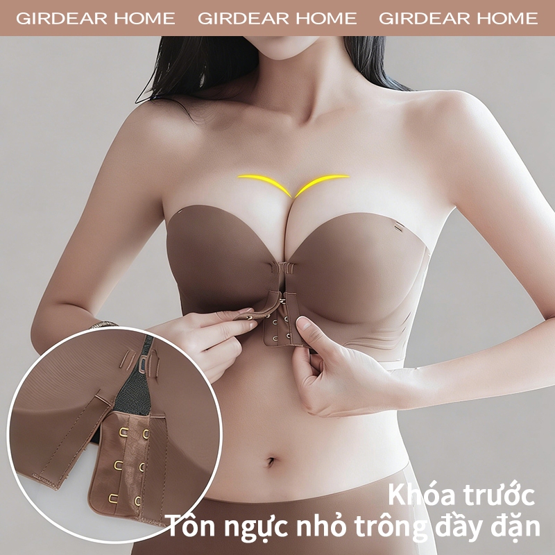Girdear Home áo ngực không dây áo không dây Áo Nâng Ngực Vô Hình cho Váy Dự Tiệc Cô Dâu,Thoáng Khí, Chống Trơn Trượt,GH62