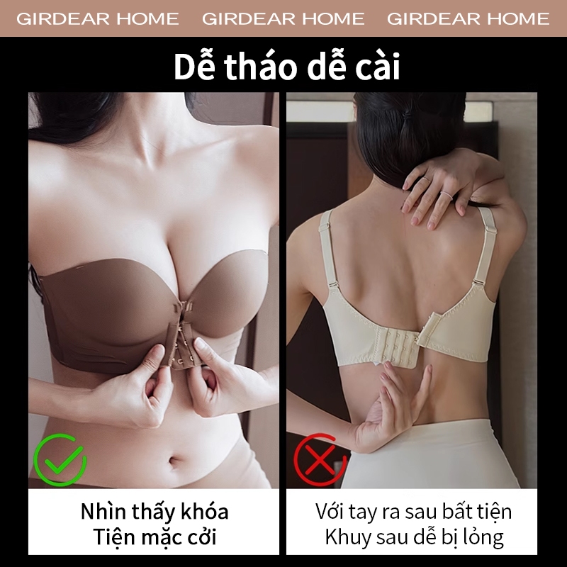 Girdear Home áo ngực không dây áo không dây Áo Nâng Ngực Vô Hình cho Váy Dự Tiệc Cô Dâu,Thoáng Khí, Chống Trơn Trượt,GH62