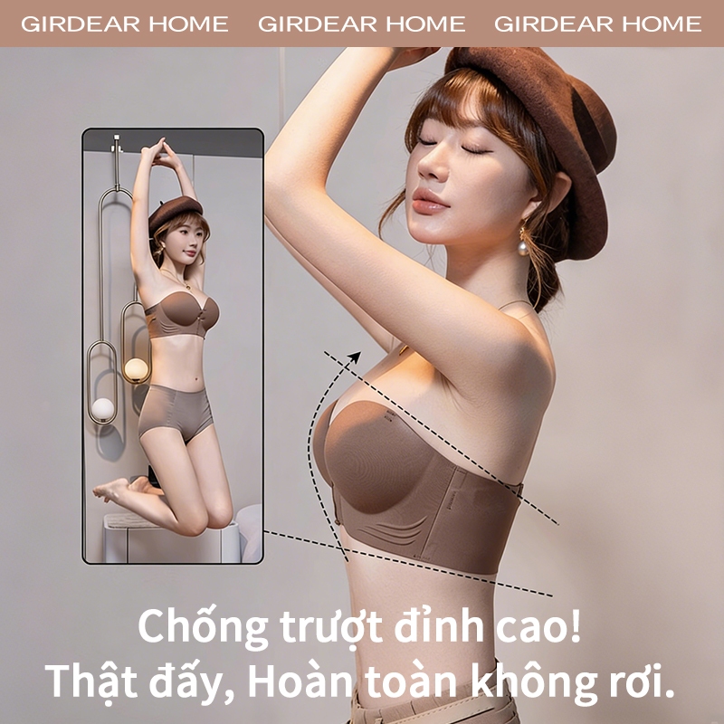 Girdear Home áo ngực không dây áo không dây Áo Nâng Ngực Vô Hình cho Váy Dự Tiệc Cô Dâu,Thoáng Khí, Chống Trơn Trượt,GH62