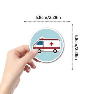 56 Chiếc Hoạt Hình Xe Cứu Thương Xe Graffiti Dán Chống Nước Hành Lý Laptop Xe Tay Ga DIY Miếng Dán