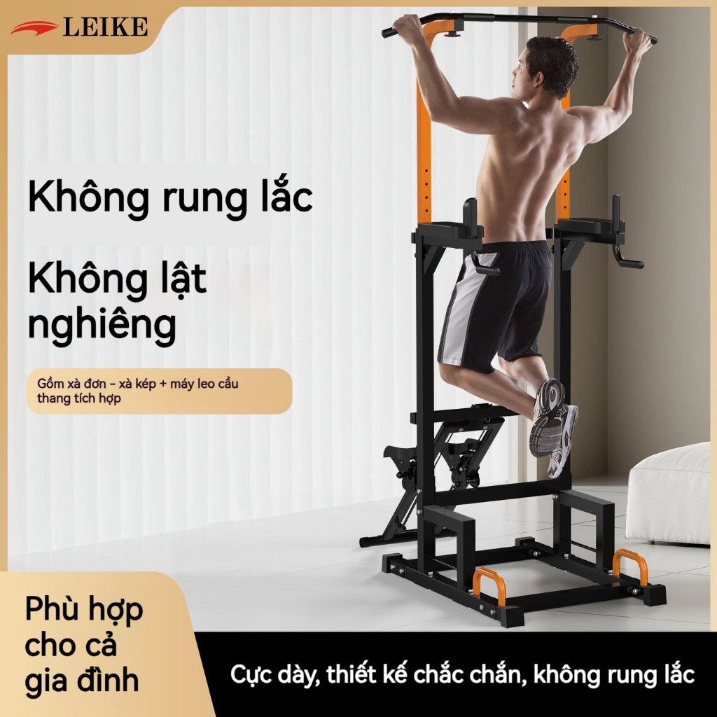Leikefitness Xà đơn xà kép đa năng & Máy Leo Bậc Máy Leo Núi Tại Nhà 2 in1,Chịu tải 300kg,Thép dày.
