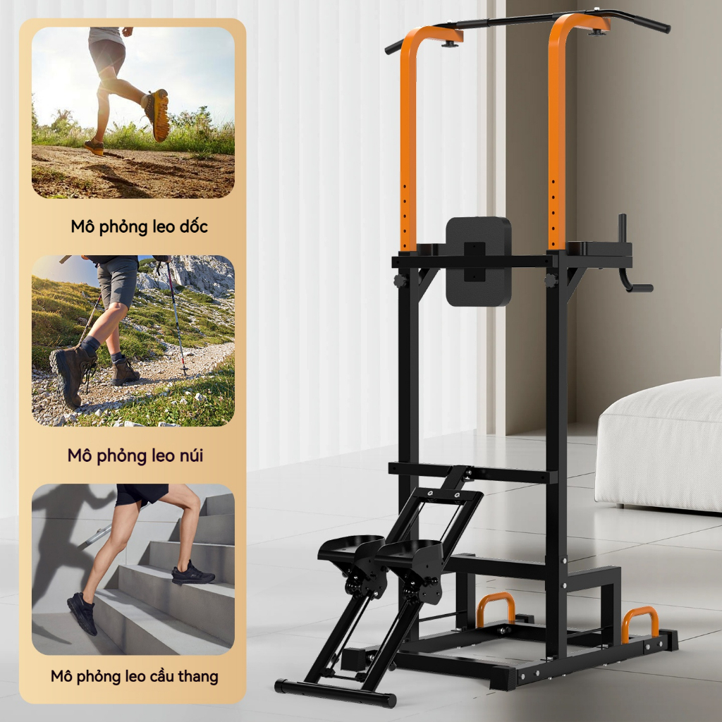 Leikefitness Xà đơn xà kép đa năng & Máy Leo Bậc Máy Leo Núi Tại Nhà 2 in1,Chịu tải 300kg,Thép dày.