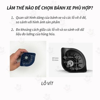 Bánh xe thay thế cho vali American Tourister 85A, bánh xe sửa chữa vali, linh kiện bánh xe đa năng.