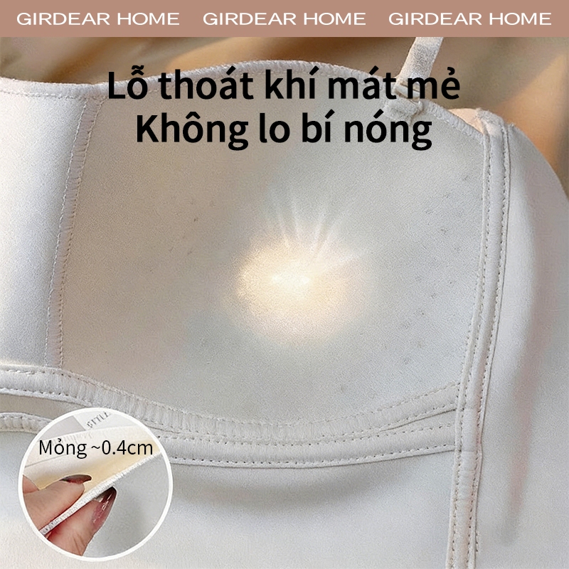 Girdear Home thoáng khí áo lót Áo Bra Bandeau Mùa Hè Mỏng Đường May Liền Push Up Dây Spaghetti Dành Cho Ngực Nhỏ, Áo Cami Liền Thân Dạng Ống,GH64