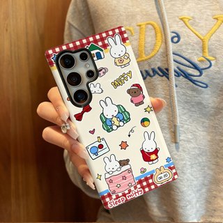 Ốp bảo vệ họa tiết thỏ Miffy dễ thương tương thích với Ốp điện thoại Samsung SU26 S23 Plus S23FE S24 S25 Plus A55 A56 A36