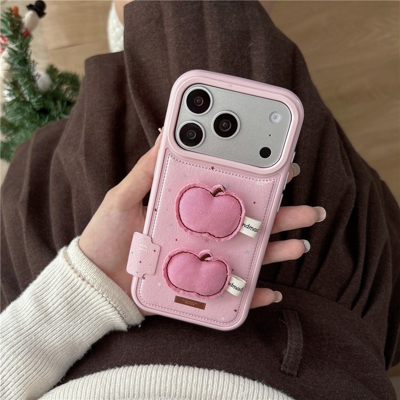Ốp điện thoại PU materia họa tiết trái cây thỏ ba chiều cho iphone 17 pro max 16 pro max