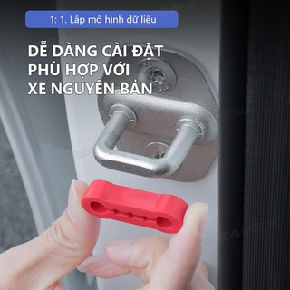 SEAMETAL 4 Khóa Cửa Ô Tô Giảm Chấn Miếng Lót Silicon Chống Rung Im Lặng Giảm Chấn Đệm Khóa Cửa Khóa Bảo Vệ