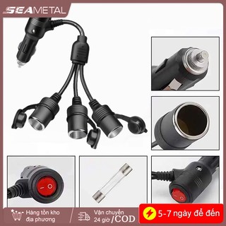 Bộ chia bật lửa thuốc lá ô tô SEAMETAL 180W 1 Nam đến 2 / 3 Ổ cắm nữ 12V / 24V Bộ chuyển đổi nguồn sạc nhanh có công tắc
