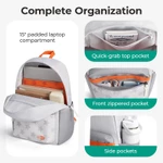 BAGSMART Unisex Ba lô cổ điển Túi sách đi học chống nước 14 – 15 Inch Ba lô đựng máy tính xách tay dành cho du lịch hàng ngày Trường đại học ngoài trời — ảnh 5