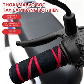 SEAMEMETALTAL Xe Máy Tay Lái Bao Bọt Biển Thoáng Khí Bao Da Bảo Vệ Xe Đạp Điện Tay Lái Phanh Bộ Phụ Kiện