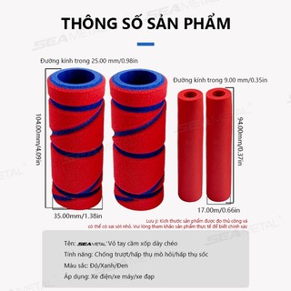 SEAMEMETALTAL Xe Máy Tay Lái Bao Bọt Biển Thoáng Khí Bao Da Bảo Vệ Xe Đạp Điện Tay Lái Phanh Bộ Phụ Kiện