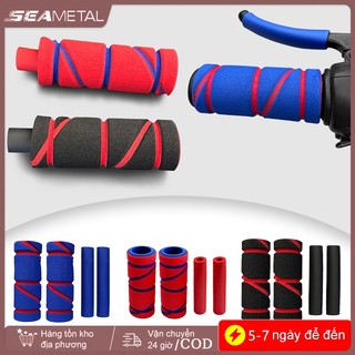 SEAMEMETALTAL Xe Máy Tay Lái Bao Bọt Biển Thoáng Khí Bao Da Bảo Vệ Xe Đạp Điện Tay Lái Phanh Bộ Phụ Kiện