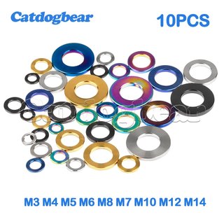 Catdogbear 10 Chiếc Titan Phẳng Máy Giặt M4 M5 M6 M8 M7 M10 DIN912 Gioăng Cho Xe Đạp Xe Máy Ô Tô