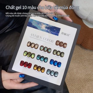 [ANNIES] Bữa Tiệc Tối 10 Màu Mắt Mèo Sơn Móng Tay Keo Thu Đông Satin Hạt Thủy Tinh Mắt Mèo Cửa Hàng Làm Móng Tay Chuyên Dụng