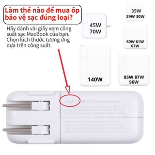 WOLDONE cho Macbook Air Pro M1 M2 M3 M4 Vỏ sạc 30W / 35W / 45W / 70W / 61W / 67W / 140W Silicon mềm chống sốc Chống trầy xước