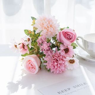 Hoa Giả Trang Trí Phòng Khách Bó Hoa Lụa Cao Cấp Vintage Decor Nhà Cửa Cầm Tay Cô Dâu Chụp Ảnh Cưới Hoa Hồng Cúc Mẫu Đơn Giả Giống Thật Phong Cách Bắc Âu Đạo Cụ Studio Bền Đẹp Màu Cam Cháy Pastel Sang Trọng