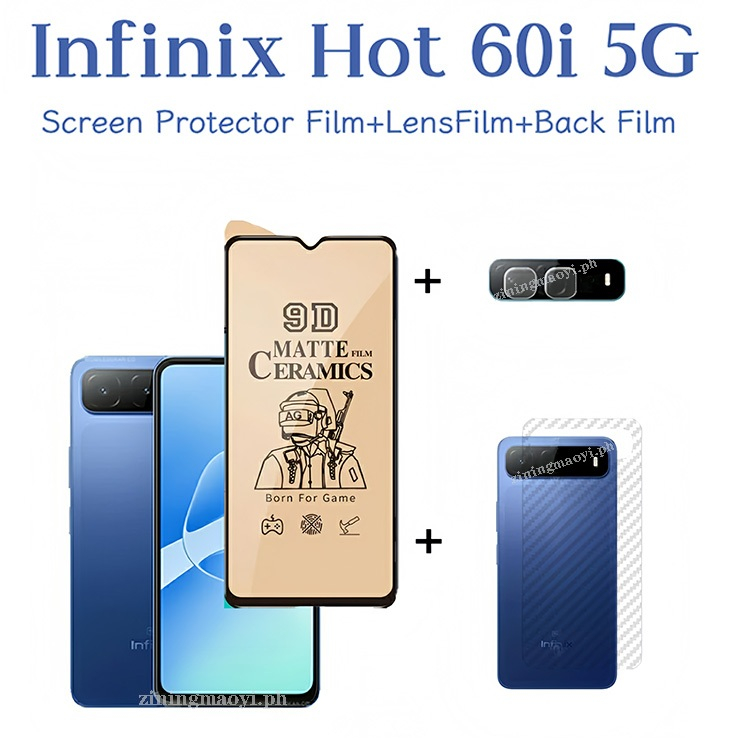 3in1 Infinix Hot 60i 5G Màng Gốm Cho Hot 60 60i 4G Hot 50i Hot 50 4G 60pro Bảo Vệ Màn Hình Kính Bảo Vệ Phim Và Phim Ống Kính Và Phim Mặt Sau