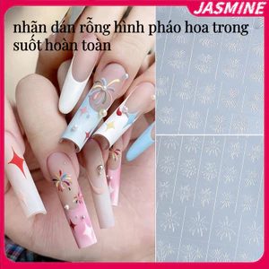 JASMINE Hoàn Toàn Trong Suốt Rỗng Pháo Hoa Dán Móng Tay Tranh Stencil Cây Giáng Sinh Họa Tiết Bông Tuyết Mẫu Patting Dính Phụ Trợ Dụng Cụ JASMINE