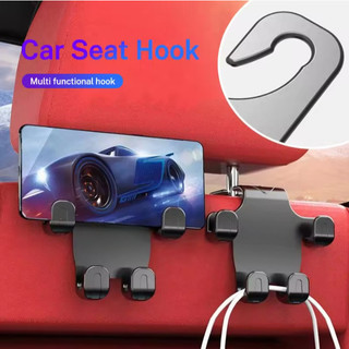Móc treo ghế sau ô tô đa năng Tiết kiệm không gian Giá đỡ điện thoại di động chịu lực mạnh ABS Ẩn ghế sau Móc treo áo khoác