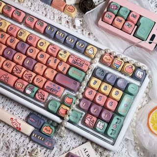 Dễ Thương Dopamine Keycaps PBT Dye-sub MOA Profile Keycap Tùy Chỉnh Keycaps Tương Thích Với Cherry Gateron MX Switch