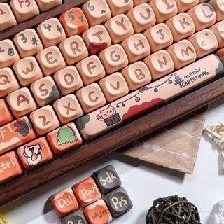 Quà tặng Giáng sinh Keycaps PBT Dye-sub MOA Profile Keycap Custom Keycaps Tương thích với công tắc Cherry Gateron MX