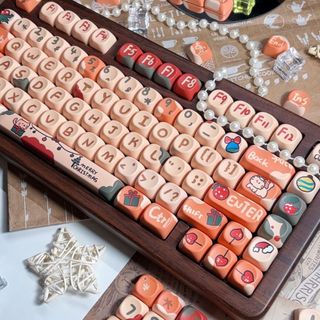 Quà tặng Giáng sinh Keycaps PBT Dye-sub MOA Profile Keycap Custom Keycaps Tương thích với công tắc Cherry Gateron MX
