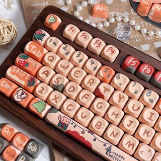 Quà tặng Giáng sinh Keycaps PBT Dye-sub MOA Profile Keycap Custom Keycaps Tương thích với công tắc Cherry Gateron MX