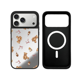 Từ Tính Không Dây Cho iPhone 17 16 15 14 13 Pro Max Plus Cherry Fruit Black Edge Ốp điện thoại Cứng