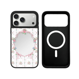 Từ Tính Không Dây Cho iPhone 17 16 15 14 13 Pro Max Plus Cherry Fruit Black Edge Ốp điện thoại Cứng
