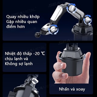 Giá đỡ cốc máy tính bảng trên ô tô SEAMETALLIUM 360° Xoay cánh tay có thể điều chỉnh Giá đỡ máy tính bảng xe tải đa năng
