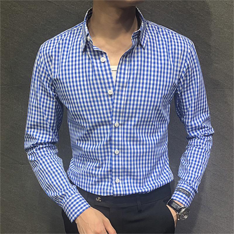 Áo sơ mi dài tay nam màu đen sọc đỏ công sở Áo sơ mi công sở thông thường