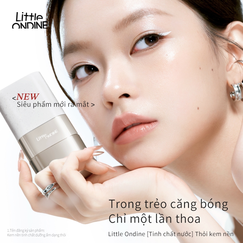 Little Ondine Cọ Phấn Nền Tinh Chất Nước  Dành cho da khô, ẩm mượt, bám da hoàn hảo, che khuyết điểm hiệu quả 15g