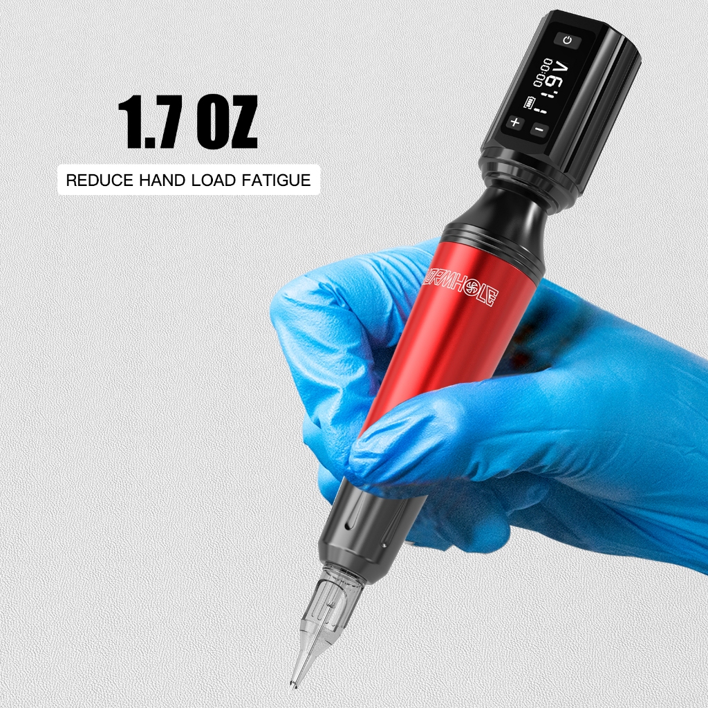 Pin bút xăm có thể sạc lại Wormhole 1200mAh cung cấp thời lượng pin 3-5 giờ, có thiết kế nhẹ, điện áp có thể điều chỉnh và nhiều chế độ hoạt động.