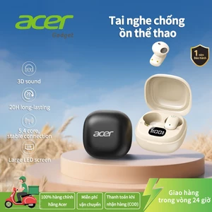 Acer Tai nghe không dây Mini Sport, âm thanh nổi không dây 3D, tai nghe chống ồn trong tai, tuổi thọ pin cực dài 50h, màn hình LED, điều khiển cảm ứng, kết nối Bluetooth