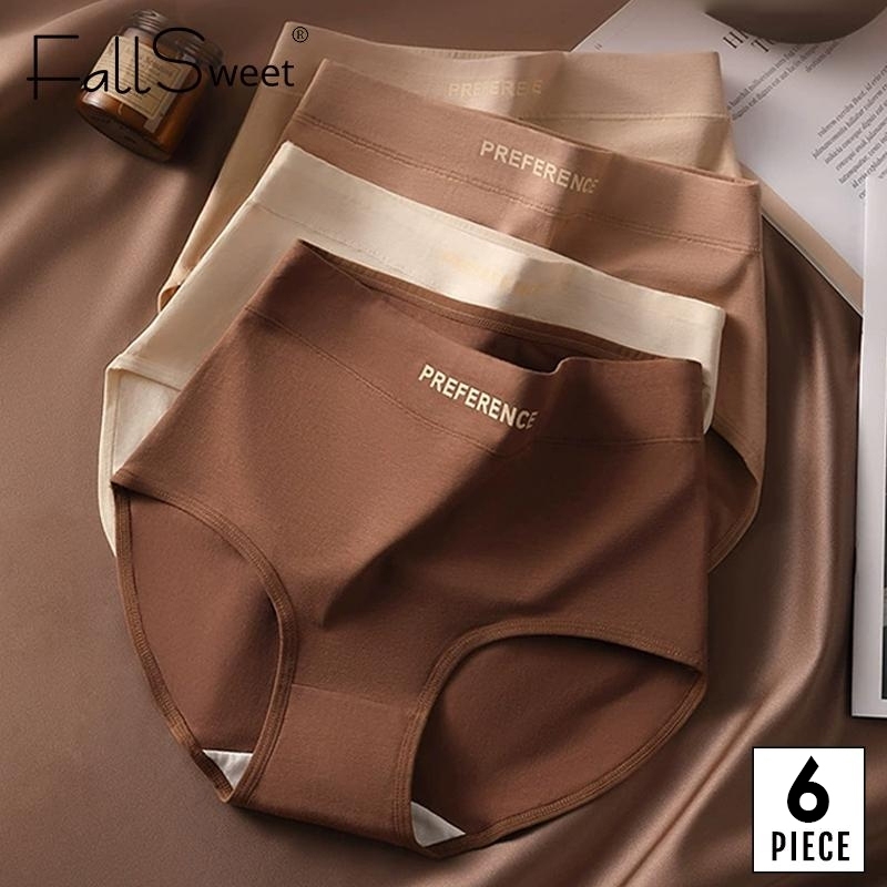 FallSweet 6 Chiếc Nữ 100% Cotton Quần Đùi Cao Cấp Thoáng Khí Kích Thước Lớn Quần Lót Mềm Mại Comfot Quần Lót